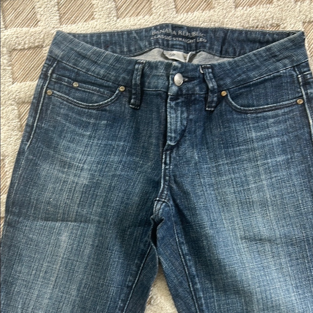 Banana Republic Blue Straight-Leg Jeans - Washed Indigo
